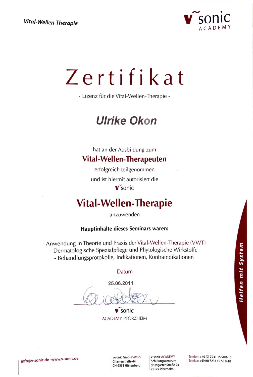 Meine Zertifikate von Naturheilpraxis und Apothekenvertretung